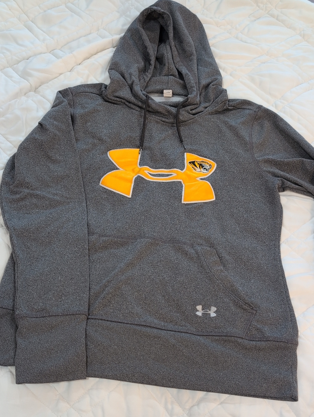 Under Armour Mizzou Charcoal Hoodie with Yellow Logo